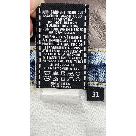 7 For All Mankind‎ Edie Jeans Women's Size 31 Mid Rise Straight Leg Distressed - Picture 6 of 13